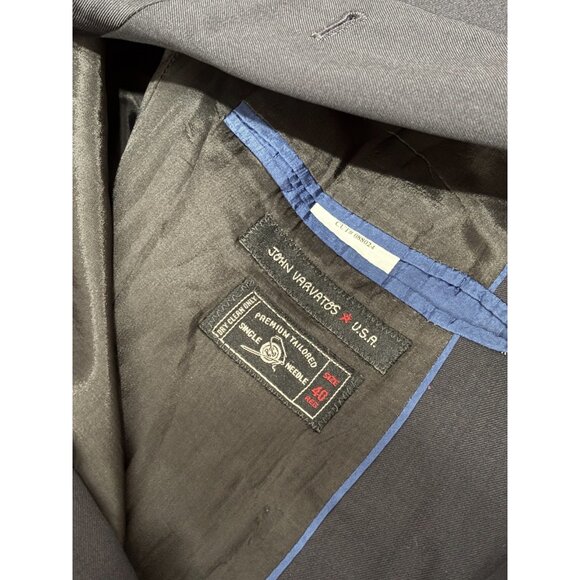 John Varvatos Mens Blazer Jacket Size 40R Navy Blue Solid 100% Wool Sport Coat - Picture 6 of 8